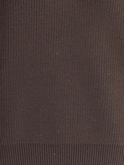 Saint Laurent Chunky Wool Knit Pullover In Brown