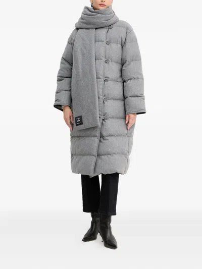 Hugo Boss Buttoned Padded Jacket In Gray