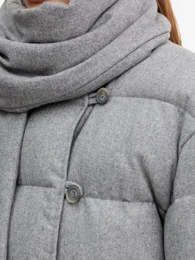 Hugo Boss Buttoned Padded Jacket In Gray