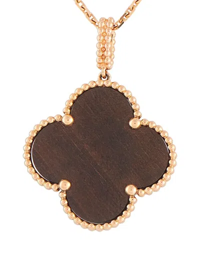 Pre-owned Van Cleef & Arpels 18k Rose Gold Magic Alhambra Necklace In Pink
