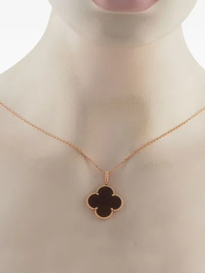 Pre-owned Van Cleef & Arpels 18k Rose Gold Magic Alhambra Necklace In Pink