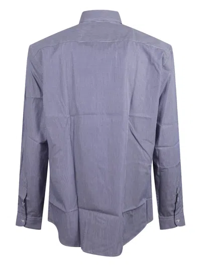 Fay Striped-pattern Long-sleeve Shirt In Blue