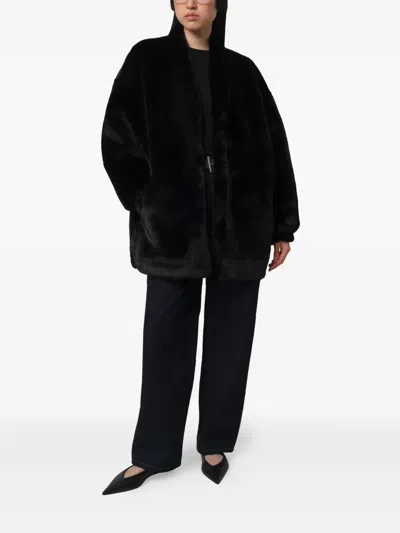 Apparis Jane Single-breasted Coat In Black