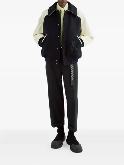 Jil Sander Two-tone Jacket In Black