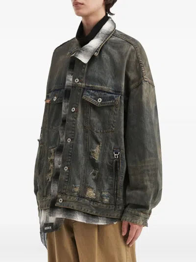 Musium Div. Distressed Denim Jacket In Blue