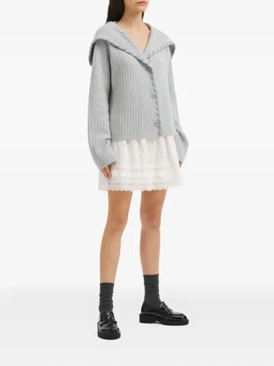 B+ab Ribbed-knit Cardigan In Gray