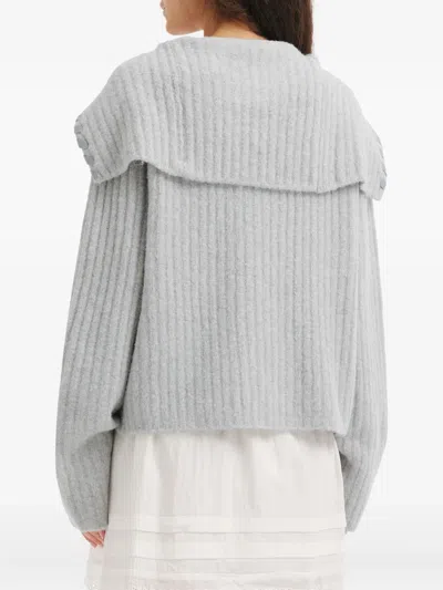 B+ab Ribbed-knit Cardigan In Gray