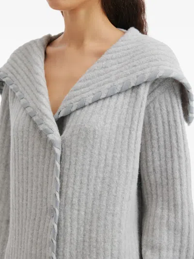 B+ab Ribbed-knit Cardigan In Gray