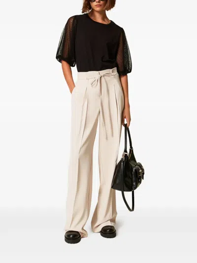 Twinset Drawstring Trousers In Neutral