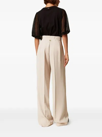 Twinset Drawstring Trousers In Neutral