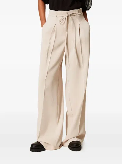 Twinset Drawstring Trousers In Neutral