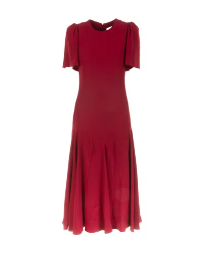 Alexander Mcqueen Crimson Vi-acetate Dress In Red