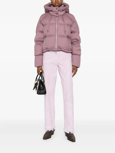 Moose Knuckles Hooded Zip-up Padded Jacket In Pink