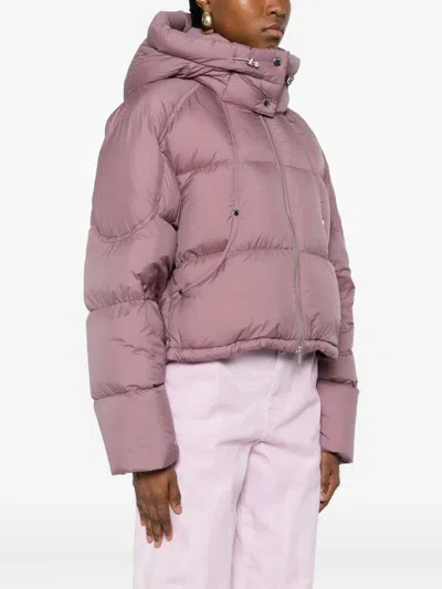 Moose Knuckles Hooded Zip-up Padded Jacket In Pink