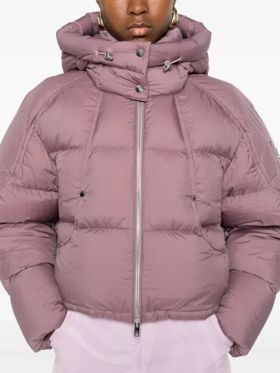 Moose Knuckles Hooded Zip-up Padded Jacket In Pink