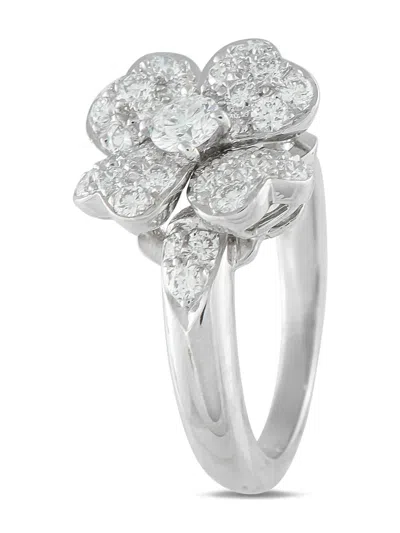 Pre-owned Van Cleef & Arpels Platinum Cosmos Diamond Ring In Silver