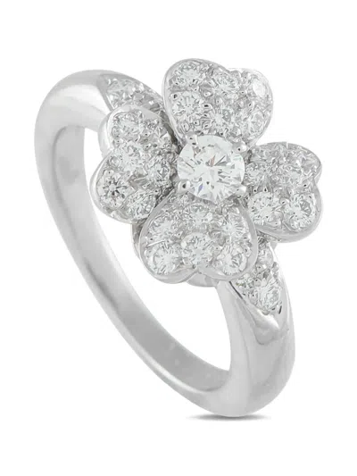 Pre-owned Van Cleef & Arpels Platinum Cosmos Diamond Ring In Silver