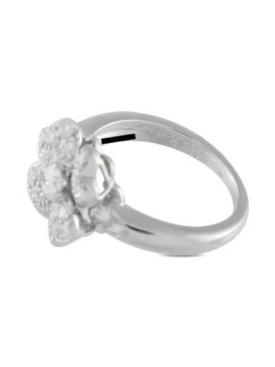 Pre-owned Van Cleef & Arpels Platinum Cosmos Diamond Ring In Silver