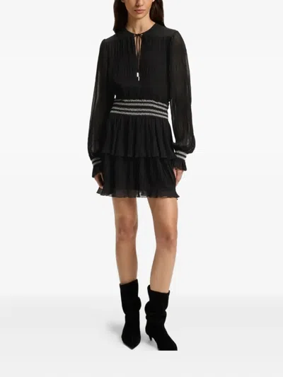 Hugo Boss Long-sleeves Mini Dress In Black