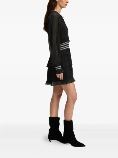 Hugo Boss Long-sleeves Mini Dress In Black
