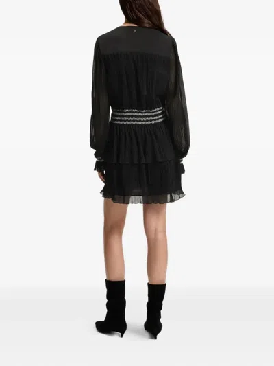 Hugo Boss Long-sleeves Mini Dress In Black