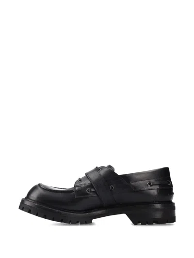 Premiata Buckle Strap Loafers In Black