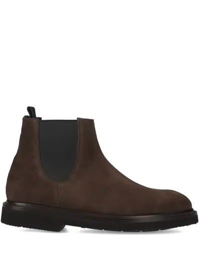 Premiata Pull Tab Suede Chelsea Boots In Brown
