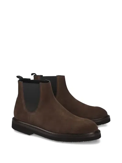 Premiata Pull Tab Suede Chelsea Boots In Brown