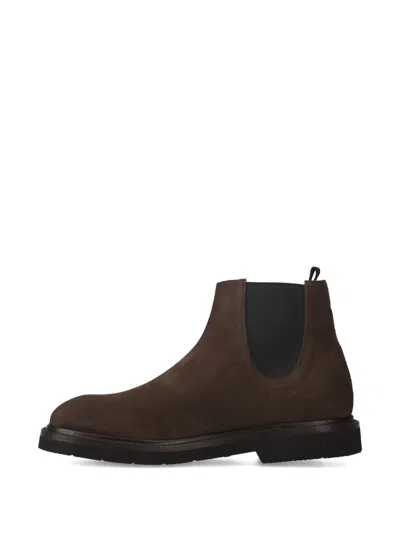 Premiata Pull Tab Suede Chelsea Boots In Brown