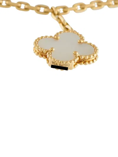 Pre-owned Van Cleef & Arpels 18k Yellow Gold Lucky Alhambra Charm Bracelet