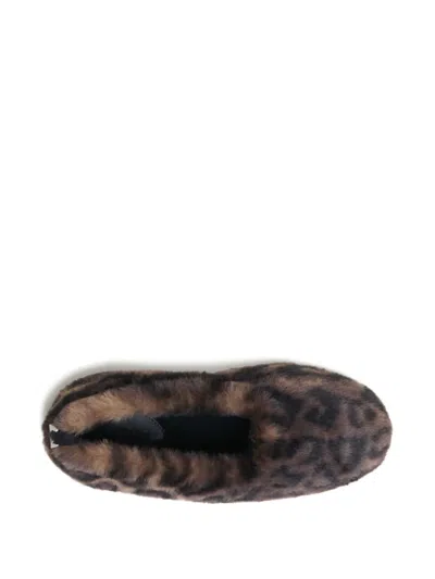Apparis Magda Leopard-pattern Flat Slippers In Brown
