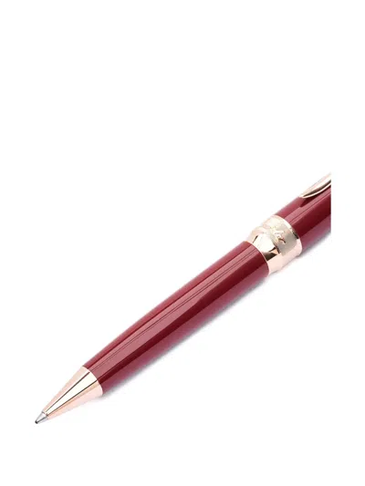 Pineider Classic Rose Gold Ballpoint Pen (14cm X 1.35cm) In Red