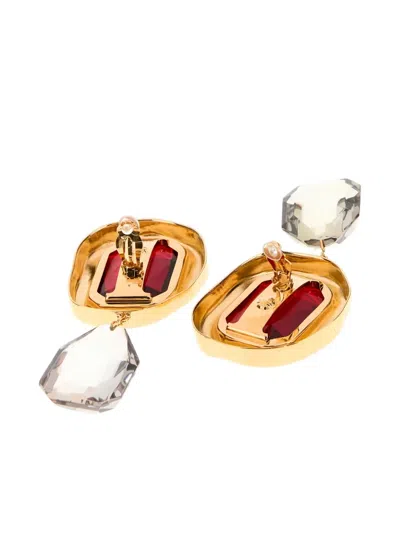 Givenchy Women Embellished Metal Sculptural Crystal Earrings In Gold