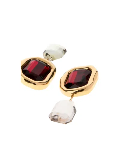 Givenchy Women Embellished Metal Sculptural Crystal Earrings In Gold