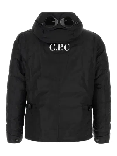 Junya Watanabe Nylon Down Jacket With Adjustable Waist Tabs In Black