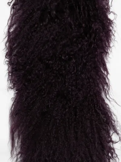 Prada Shearling Scarf In Brown