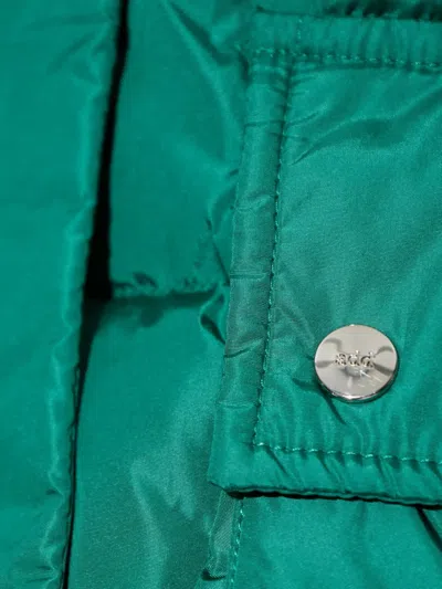 Add Hooded Puffer Jacket In Green