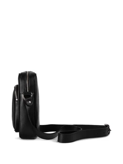 Doucal's Palmellato Leather Crossbody Bag In Black