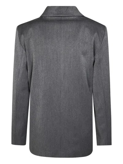 Patrizia Pepe Girl Two-button Blazer In Gray