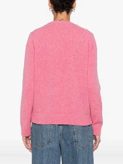 Maison Kitsuné Baby Fox Lambswool Regular Jumper In Pink