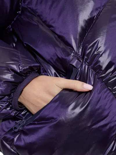 Lacoste Womens Purple Hooded Shell Puffer Jacket