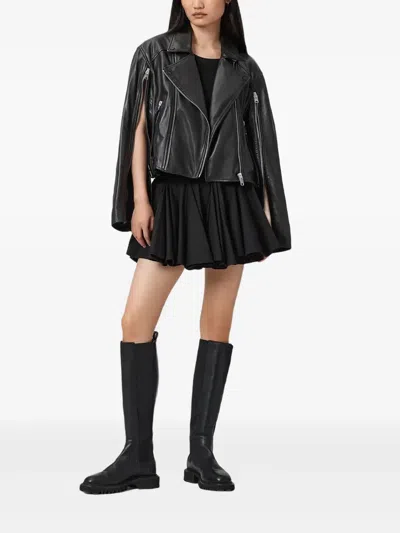 Allsaints Masone Leather Biker Jacket In Black