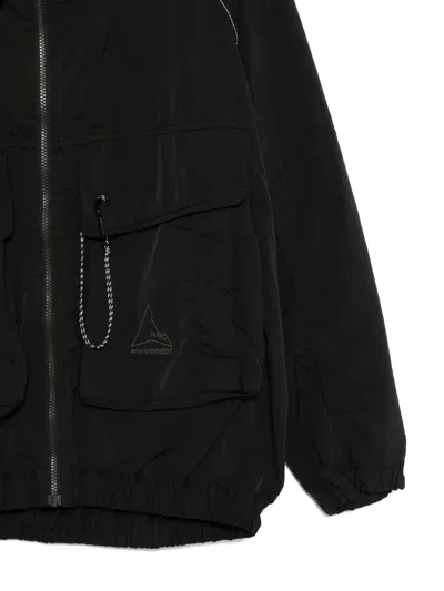 And Wander X Roa Zip-up Hooded Jacket In Black