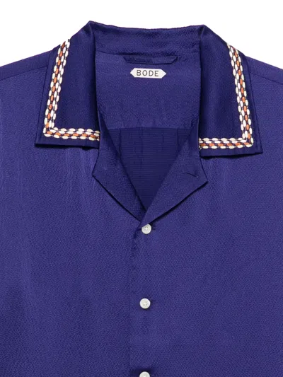 Bode Silk Shirt In Blue