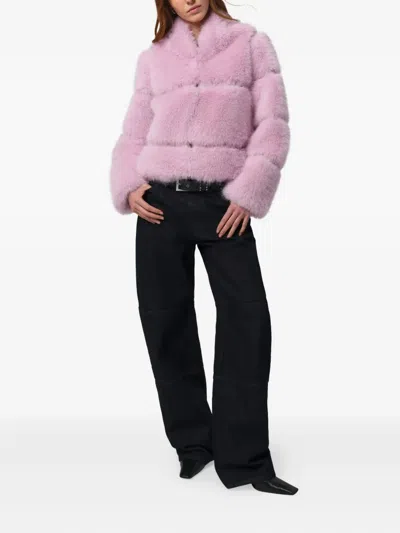 Apparis Sai Sable Coat In Pink