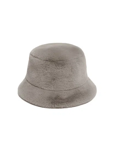 Apparis Amara Faux Fur Bucket Hat In Gray