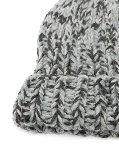Ganni Knitted Hat In Gray