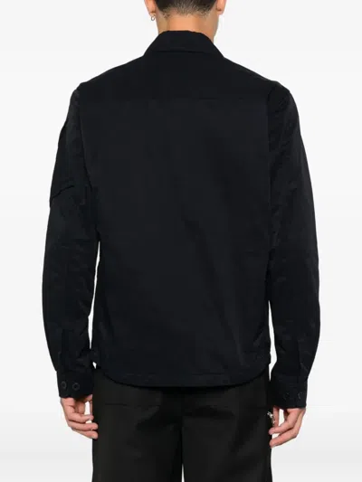 C.p. Company Overshirt In Diagonal Flatt Nylon Clothing In Blue