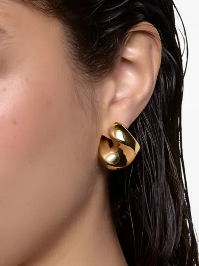 Maria Black Medium Saddle Earring In Gold