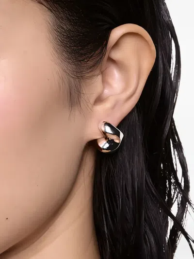 Maria Black Small Saddle Earring In Silver